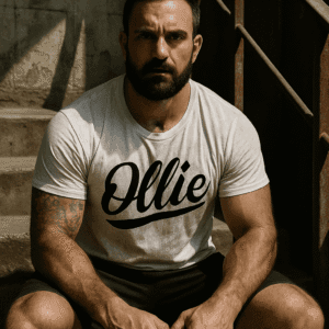 Camiseta OLLIE STORE BASIC – Blanca Estampado Artesanal